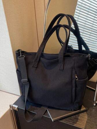 Enfärgad bärbar denimväska med dragkedja, modeväska, lämplig för kvinnors dagliga användning - Damhandväska, denimväska, axelväska, axelväska eller handväska, lämplig för skolan, kontoret, resor