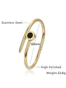 女士不锈钢镀18K金罗马幸运手链，情人节贴心礼物 - 手鐲16 - 查看 5