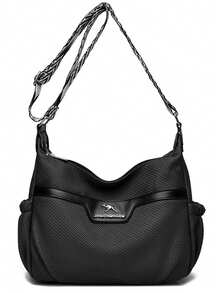 Women's Canvas Shoulder Bag Fashion Multi-Functional Outdoor Shoulder Bag Women's Commuter Large Capacity Shoulder Bag Crossbody - Black - View 3