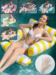 Summer Water Inflatable Set Inflatable Swimming Pool Float Hammock Inflatable Cup Holder, Four In One Water Hammock Lounge Multifunctional Swimming Pool Float (Saddle, Lounge Chair, Hammock, Drifting Device) Water Park Accessories (Take A Picture And Get A Manual Air Pump) ﻿