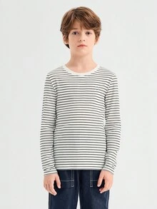 Balabala Koszulka termiczna z długim rękawem dla dzieci, 2025, nowość – bawełniana koszulka podkoszulkowa dla chłopców i dziewcząt - biały czarny odcień - Zobacz 1