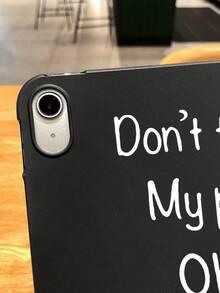 Uroczy rysunkowy kaczor, zabawny tekst, klasyczne czarne etui ochronne na iPada - matowe, miękkie etui ochronne z TPU, odporne na upadki, modne etui ochronne na tablet, idealne do codziennego użytku, nauki i jako prezent świąteczny - Wielokolorowe - Zobacz 4