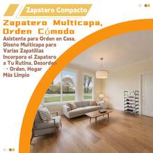 Zapatero de Salón multicapas estable acero galvanizado organizador de zapatos compacto estética moderna rack de entrada almacenamiento calzado duradero fácil de limpiar hogar - Multicolor - Ver 2