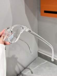 1 Pair Of Fashionable Campus Style Non Prescription Glasses, Transparent And Simple, Casual And Multifunctional, Suitable For Women, Transparent Lenses, Suitable For Reading, Gaming, TV, And Smartphone Use - 無色 - 查看 6