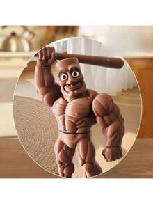 Novos Brinquedos Tung Tung Tung Sahur, Figura de Ação da Bailarina Cappuccino, Brainbot Anime Tralalero Tralala, Ornamento de Tubarão para Mesa, Brinquedos e Presentes - Castanho - Visão 5