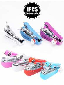 1 Random Color Mini Handheld Sewing Machine, Mini Portable Sewing Tool, Cordless Electric Sewing Small Tool, For Quick Repair Of Fabrics, Clothes, DIY Craft Projects. Handheld Sewing Machine, Easy For Beginners, Adults, Travelers - Multicolor - View 3