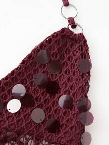 Women Crochet Bodycon Mini Dress Halter Neck Backless Knit Dresses