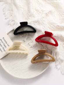1Pc This Cross-Border Soft Material Hair Clip Is Soft And Anti-Collision, With A 9cm Semi-Circular Soft Silicone Material Hair Clip That Is Resistant To Falls. It Is A Women's Hair Clip Clip With A Hairpin And A Half Zip Hair Hair Claw At The Back Of The Head. It Is A Women's Accessory And Suitable For Giving Gifts To Friends, Teachers, Birthdays Or Halloween, Autumn Hair Accessories Fashion Claw Clips Elegant Hair Clutch Clips For Hair Winter For Vacation Outfits Woman - Multicolor - View 6