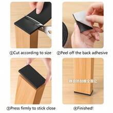 Random Style Chair Leg Pads, Desk & Chair Leg Covers, Noise-Reducing Anti-Slip Thick Cushion Pads For Sofa, Chairs - Black - View 8