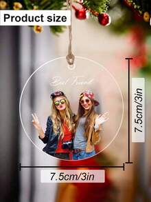 1 pezzo Decorazioni natalizie personalizzate con foto - Decorazioni natalizie con foto personalizzate 2024, decorazioni per alberi di Natale, decorazioni natalizie, regali di Natale per mamma, papà, animali domestici, amici, regali per donne, amicizia, regali di compleanno per donne, amici a distanza, migliori amiche, regali per colleghi