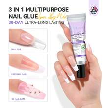 Saviland Solid Nail Glue For Artificial Nails: Extra Strong Nail Glue For Press On Nails, Nail Glue Gel UV Cured Gel Nails Tips, Solid Nail Glue Nail Extension For Nails For Nail Salon - 無色 - 查看 5
