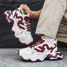 Tênis Casuais Respiráveis Finos Masculinos, Tênis Esportivos com Solado Grosso de Alto Nível que Aumentam a Altura, Novos Lançamentos Primavera/Verão 2025