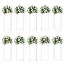 Metal Flower Stand Wedding Flower Stand Rectangular Flower Display Stand - White - View 9