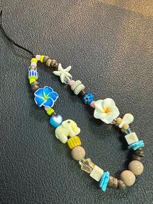 Ins Style Island Sweetheart 手机挂绳，相机串珠挂绳，随机颜色串珠 - 彩色 - 查看 2