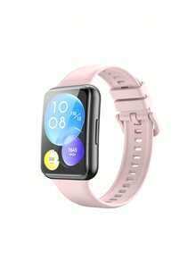 1件 矽膠手錶錶帶，相容於 Watch FIT 2/3/4/4pro/5/5pro，金屬扣運動替換錶帶，中性款，智慧手錶配件 - 粉色 - 查看 3