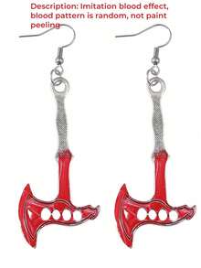 1 Paar Horror Halloween Axt-förmige personalisierte Party-Ohrringe, Halloween-Ohrringe - Verschiedenfarbig - Übersicht 5