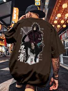 Oversized T-Shirt Streetwear Academia Naru Madara Uchiha Sharingan Pain Anime REF 7285 VEST NERD - Rỉ Nâu - Xem 5