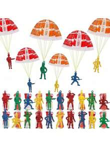5/10/20pcs Parachute Toys, Outdoor Flying Toys, Mini Paratrooper Soldier Parachute Flying Throwing Outdoor Toys, Party Gifts, Gift Bag Fillers, Random Styles And Colors - Multicolor - View 2