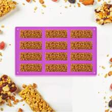 1pc Silicone Granola Bar Mold, Candy Bar Mold, Rectangle Protein Bar Mold, For Baking Chocolate Bars, Cereal Bars, Cheesecake, Brownies