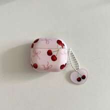 Creative Cherry Pattern Wireless Bluetooth Earphone Protective Case, Compatible With Apple 2/3/Pro/Pro2/4th Gen Earphone Cover Anti-Drop Protective Shell
