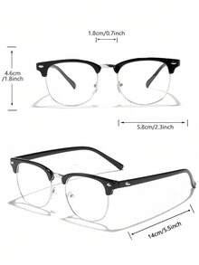 2 PCS Men's Half Frame Glasses And For Computer Reading Gaming TV Phones