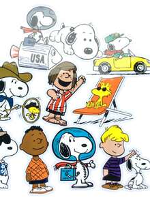 SNOOPY 1 artículo (que incluye 10 publicaciones) de dibujos animados japoneses, europeos y estadounidenses con el personaje SNOOPY. Pegatinas de PVC impermeables de Snoopy para el coche, estilo aleatorio, que se pueden regalar a familiares y amigos.