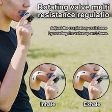 Un entrenador de fitness con 4 ejercicios de pulmón, perfecto para adultos, personas mayores, niños, nadadores, corredores, atletas de todas las disciplinas e incluso cantantes que quieran mejorar su control aéreo. Ideal para entrenamiento de resistencia, correr, nadar y más. - Negro - Ver 6