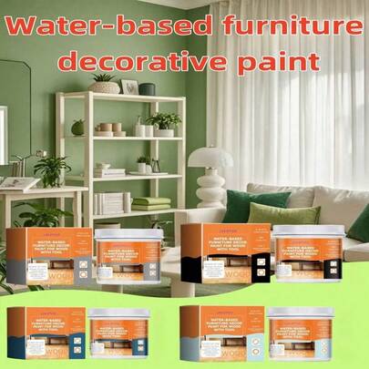 jakehoe 1pc (100g) Water-Based Decorative Paint, Suitable For Wooden Furniture, Refinishing Cabinets, Doors, Furniture And Windows, Dressers, Side Tables, Dining Tables, Shoe Cabinets, And Recoloring Wooden Doors, Windows, And Door Frames. Multi-Color Options: White, Black, Mint Green, Rock Blue. Suitable For Various Scenarios, Random Shipment Of New And Old Models.