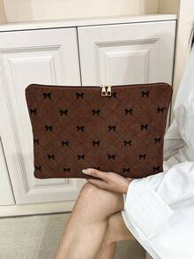 Multi-Size Minimalist Luxury Solid Color Laptop/Tablet Sleeve Bag - Coffee Brown - View 2