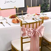 10/1 Set Faja de satén para silla, Camino de mesa decorativo, Adecuado para sillas de boda, Lazo, Atadura de silla, Adecuado para fiesta de cumpleaños, despedida de soltera, fiesta de boda y todas las correas de fijación de sillas de fiesta, Decoración de mesa, Decoración de sillas de lugar de eventos, Decoración de sillas de sala de conferencias de hotel, Decoración de lazos en la parte trasera de las sillas del lugar de la boda, Adecuado para múltiples escenarios