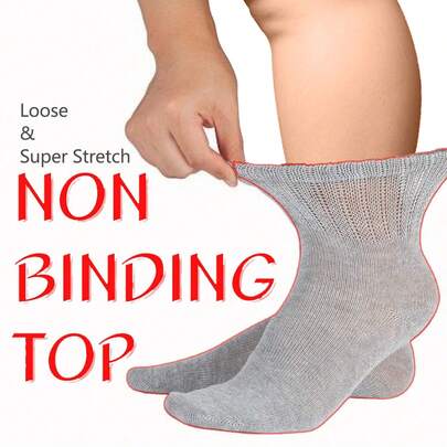 5 Pairs Of Diabetes Breathable Socks, Men's And Women's Knitting Medium Cylinder Non Binding Elastic Socks, Health Gift, High Elasticity Fabric Neutral Socks, Sweet Curse Socks, The Big D Socks, Spiking Socks, Non-Restraining, Flat Knit Upper, Comfortable, Fragrance-Free, Loose Socks
