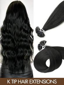 50pcs/Set Pre-Bonded K-Type Hair Extensions, Real Human Hair, Straight, 30g/Pc, U-Tip Extensions Suitable For All, Keratin Fusion High Quality Real Human Hair Machine Weft, Remy Nail U Tip Hair Extensions, Ombre Effect, No Glue Needed, Ready To Wear, Suitable For Holidays, Parties, School, Brides, Gifts - Multicolor - View 35