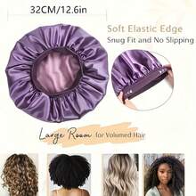 1 PC Satin Sleeping Cap Loose Elastic Band, Comfortable Fit, 85% Polyester Fiber 15% Elastane, No Fragrance, Daily Hair Care Accessories, Elegant Sleeping Cap | Satin Texture