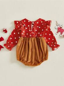 Newborn Baby Rompers - Reddish Brown - View 2