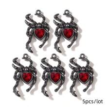 5pcs/10pcs Random Y2K Dark Sweet & Spicy Series Moon, Spider, Butterfly DIY Earrings, Necklaces, Keychains & Accessories - Red-10pcs - View 16