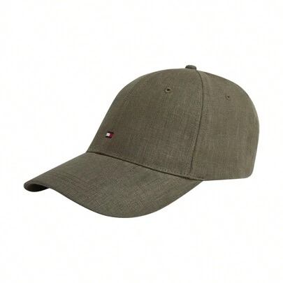 Tommy Hilfiger Linen Unisex Baseball Cap Brown