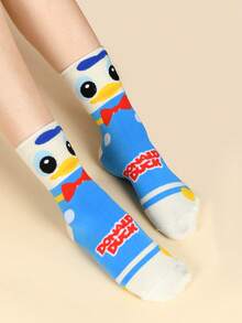 Disney زوجان من الجوارب الكرتونية الرسمية لشركة ديزني لمناسبات عيد الهالوين والكريسماس، جوارب مبتكرة مع شخصيات ديزني، مناسبة للرجال والنساء - متعدد الألوان - مشاهدة 5