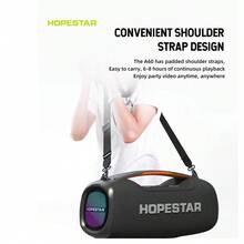 HOPESTAR bocinas de bluetooth,Bocina Bluetooth portátil,bocinas de bluetooth sonido fuerte,graves profundos estéreo de 100 W, bocinas de bluetooth grandes,Altavoz sonido potente,  altavoz inalámbrico para fiestas en interiores y exteriores, ideal para camping, playa, fiestas, compatible con TWS/USB/tarjeta TF/AUX - Negro - Ver 10