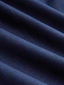 Vela Rue Hook & Zipper Closure Slim Fit Solid Navy Blue Wide Leg Trousers, Suitable For All Seasons