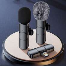 HITOZON Micrófono lavalier inalámbrico profesional para teléfonos inteligentes, micrófono inalámbrico con conexión y listo para usar, micrófono de solapa para grabación de video, enseñanza, entrevistas, podcast, micrófono de condensador omnidireccional inalámbrico para vlogs