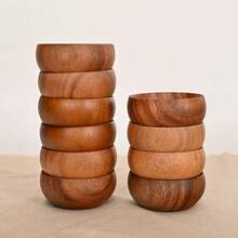 1/2/4/8pcs 3.14in/4.92in/5.51in/6.3in Handcarved Gourd Shaped Wooden Bowls - Rustic Wooden Salad/Snack Bowls, For Popcorn, Pasta, Candy, Cereal, Coconut Spread, Appetizers, Kitchen