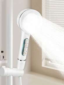 高压手持花洒套装，钢琴键式控制，镀铬表面，可调节喷淋模式，壁挂式安装，为您带来奢华的浴室体验。这款可调节花洒采用耐用塑料材质，是现代浴室的理想之选。 - 白色 - 查看 3