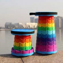 Portable Extendable Folding Stool Outdoor Camping Hiking Chair Fishing Seat - Multicolor - View 3
