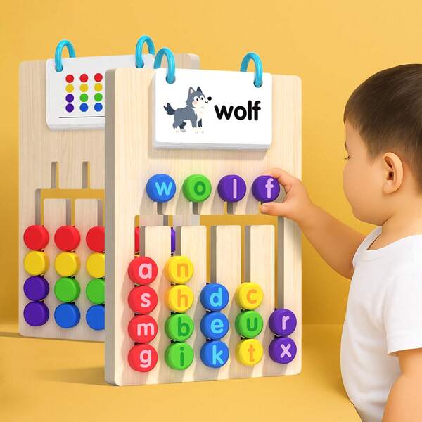 Children's Montessori Two-In-One Double-Sided Five-Color Game Puzzle Color Enlightenment Classification Children's Wooden Toys