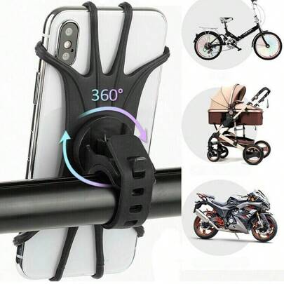 1 pezzo Supporto per telefono per bicicletta rotante a 360 gradi, supporto multifunzionale per navigazione telefonica per motocicletta, bicicletta elettrica, installazione rapida, adatto per bicicletta, mountain bike, carrello della spesa, veicolo elettrico, bici, passeggino, ecc.