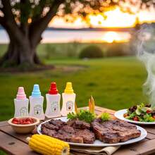 8 pièces Mini bouteilles de ketchup de tomate mignonnes et colorées, boîtes de vinaigrette de tomate vides, distributeur de ketchup et de moutarde pour adultes, petit contenant de sauce portable, pour boîte à bento de bureau