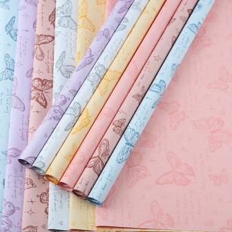 20pcs Butterfly Flower Season Packaging Flower Packaging Paper Flower Bouquet Gift Packaging Florist Supplies, Mother's Gifts, DIY Decorations, Party Gift Supplies, Party Supplies, Party Decorations