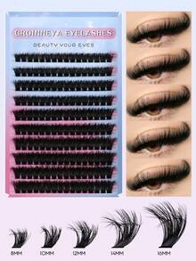 160/190/200 件簇状睫毛单根睫毛混合 8-16 毫米 C 卷睫毛延长簇状睫毛 DIY 睫毛延长在家睫毛簇、睫毛簇、单根睫毛、睫毛、假睫毛 - C - 查看 2