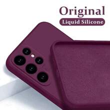 1 pieza Funda de teléfono delgada, de moda y de borde recto en color borgoña, diseñada para protección de cámara, con interior de microfibra suave y función amortiguadora de golpes, compatible con varios modelos de , OnePlus, Realme, Honor, Vivo, Apple desde el 6 hasta el 17