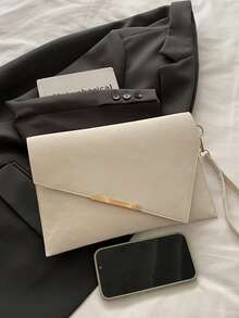 Nueva llegada Bolso de mano tipo sobre de diseño exclusivo de moda para mujeres - Blanco - Ver 6